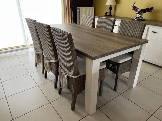 Tafel, Huis en Inrichting, Tafels | Eettafels, Ophalen, Gebruikt, Landelijk, Vijf personen of meer