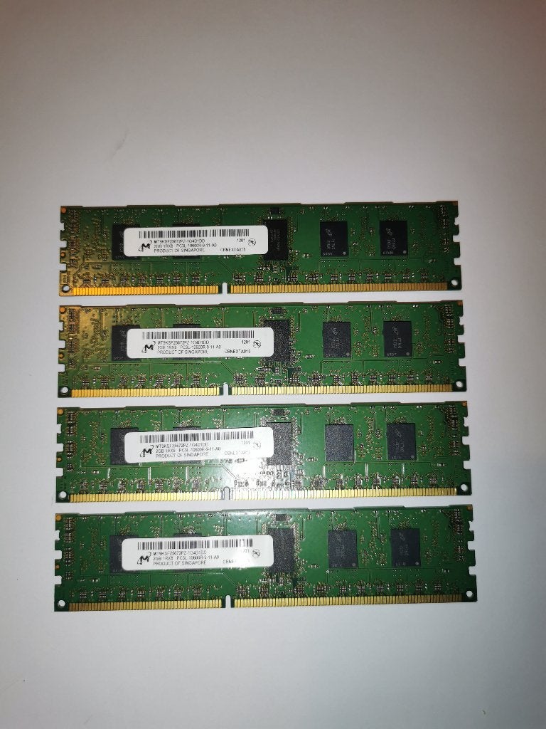 4 X Micron 2gb ddr3 ram (MT9KSF25672PZ-1G4D1DD), Informatique & Logiciels, Mémoire RAM, Enlèvement ou Envoi, 8 GB, DDR3, Comme neuf