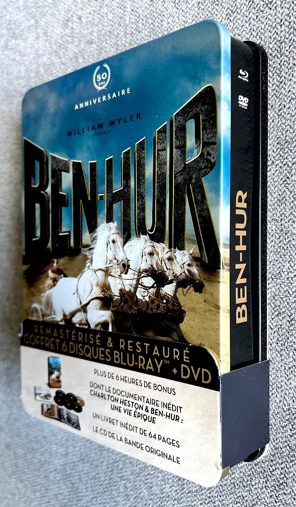 BEN HUR / Steelbook PRESTIGE - 3 BLURAY + 2DVD + 1CD + LIVRE, Envoi, Comme neuf, Classiques, Coffret