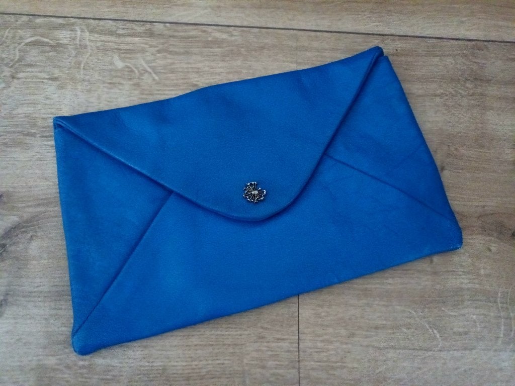 Leren clutch tas - Maison Scotch - blauw, Verzenden, Zo goed als nieuw, Blauw, Handtas