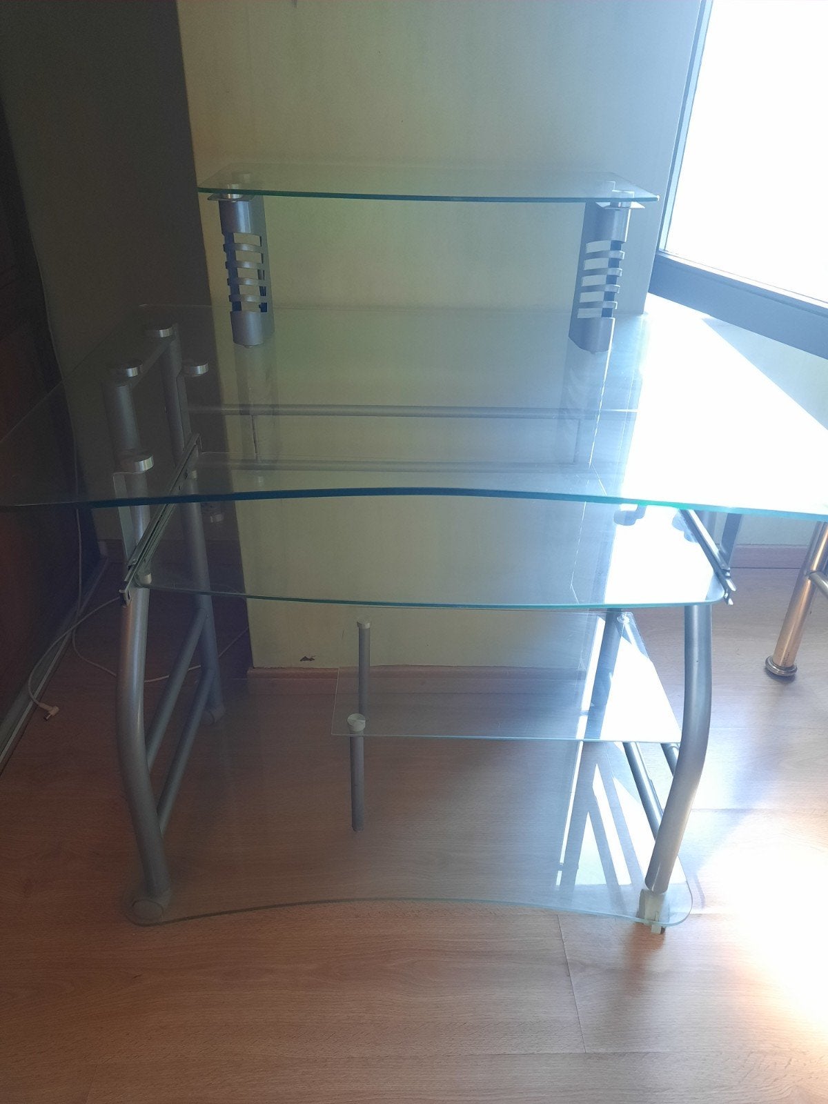 bureau, Enlèvement, Utilisé, Verre, Bureau d'ordinateur