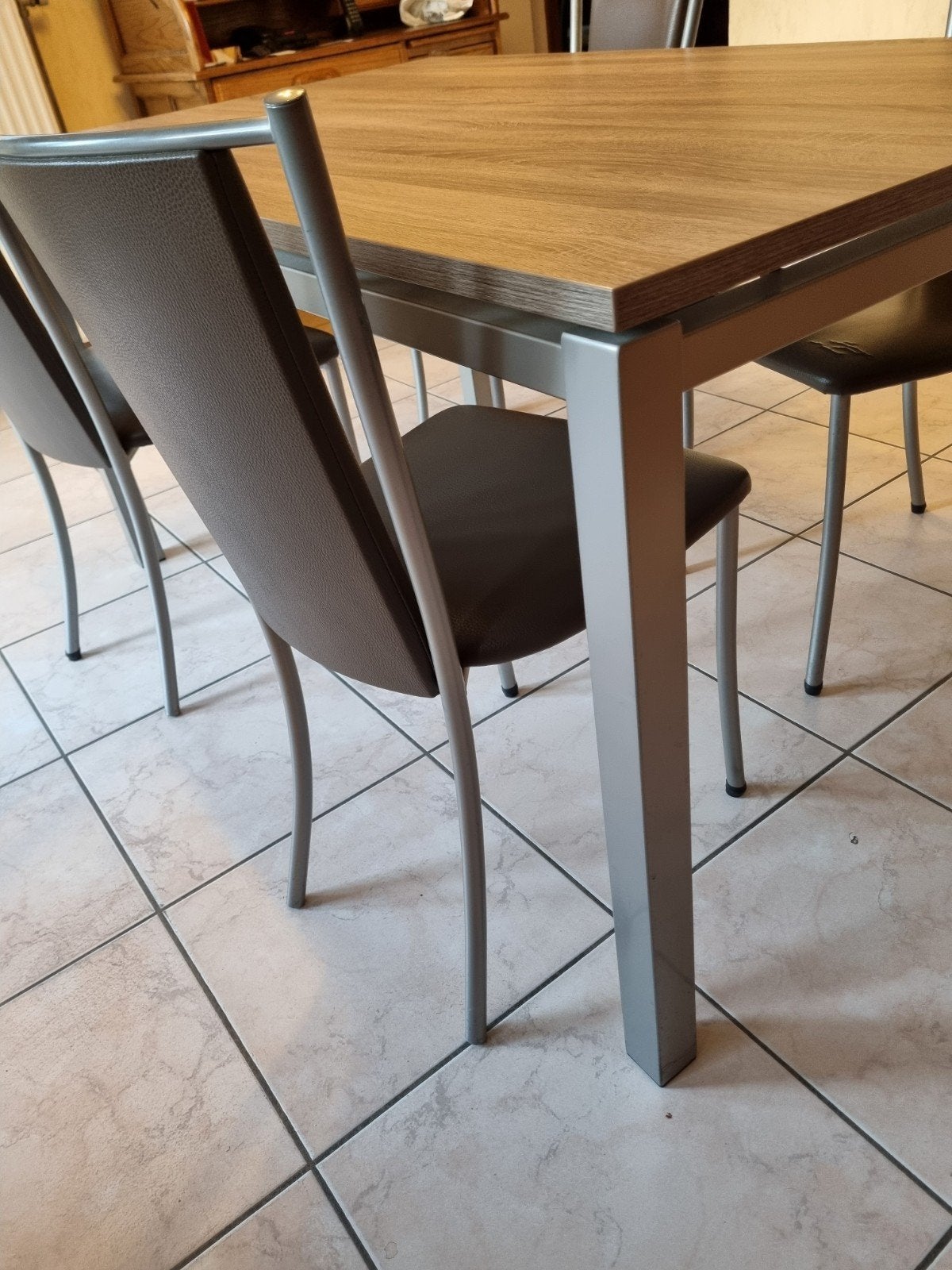 tafel met 4 stoelen, Huis en Inrichting, Ophalen, 100 tot 150 cm, 50 tot 100 cm, Zo goed als nieuw