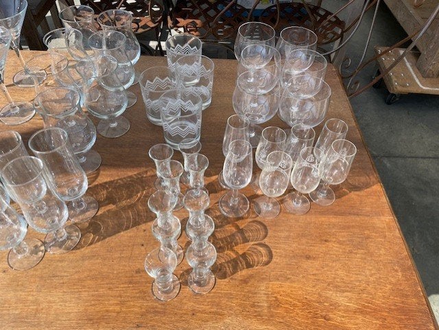 Partij glazen allerlei, Ophalen, Gebruikt, Glas of Glazen