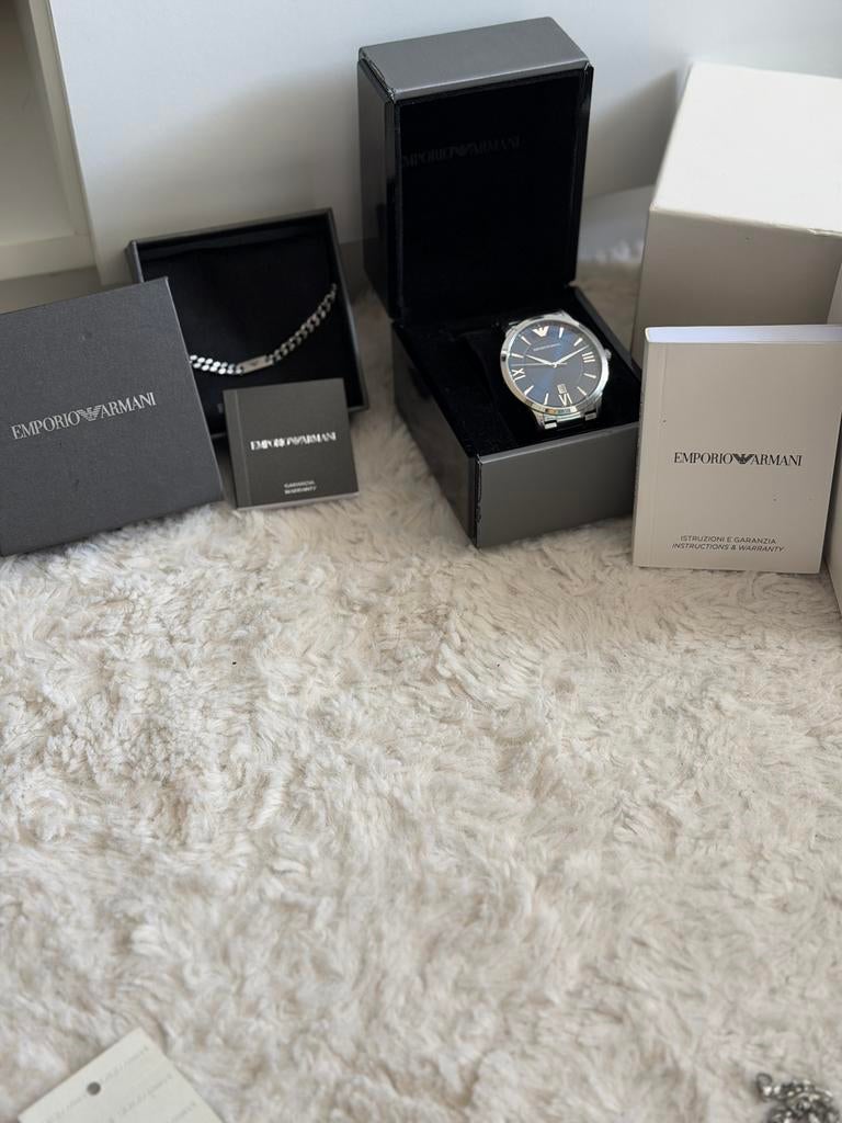 Armani horloge + ketting, Maison & Meubles, Enlèvement ou Envoi, Comme neuf