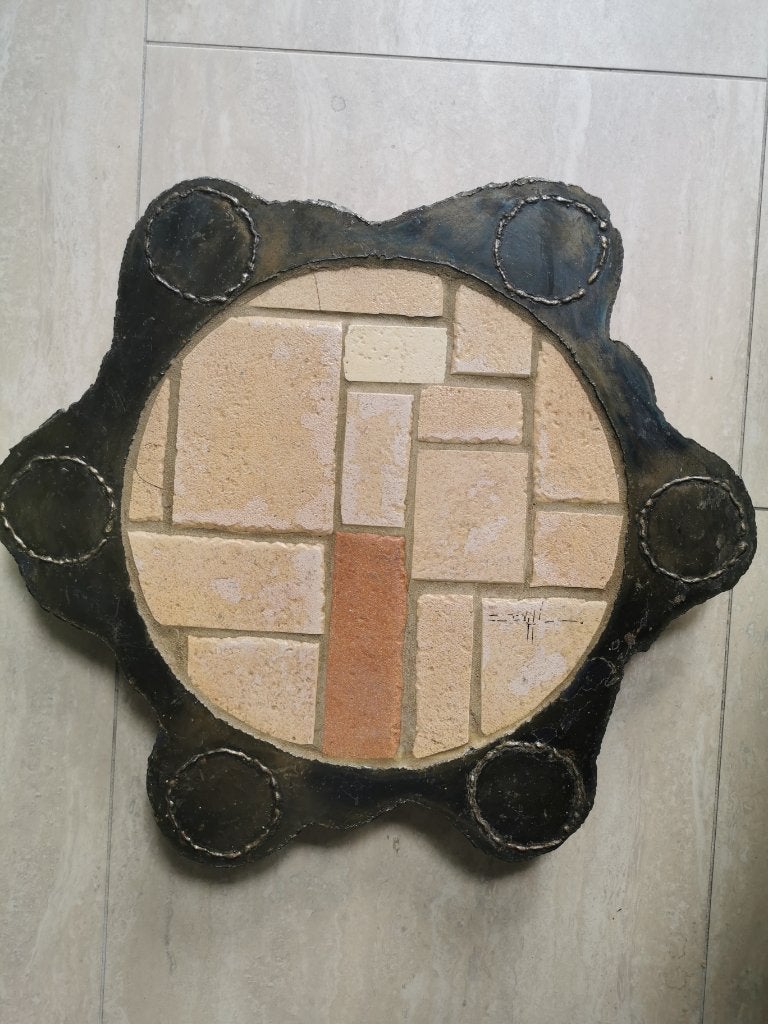 vintage brutalistische onderzetter of serveerplaat, Antiek en Kunst, Ophalen of Verzenden