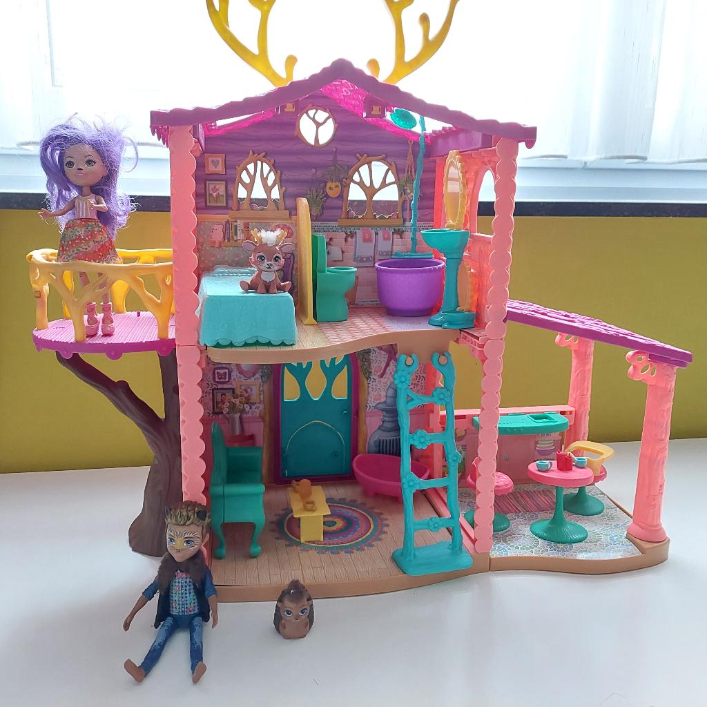 Maison à cerfs Enchantimals +2 poupées avec animal, Enlèvement ou Envoi, Utilisé, Maison de poupées