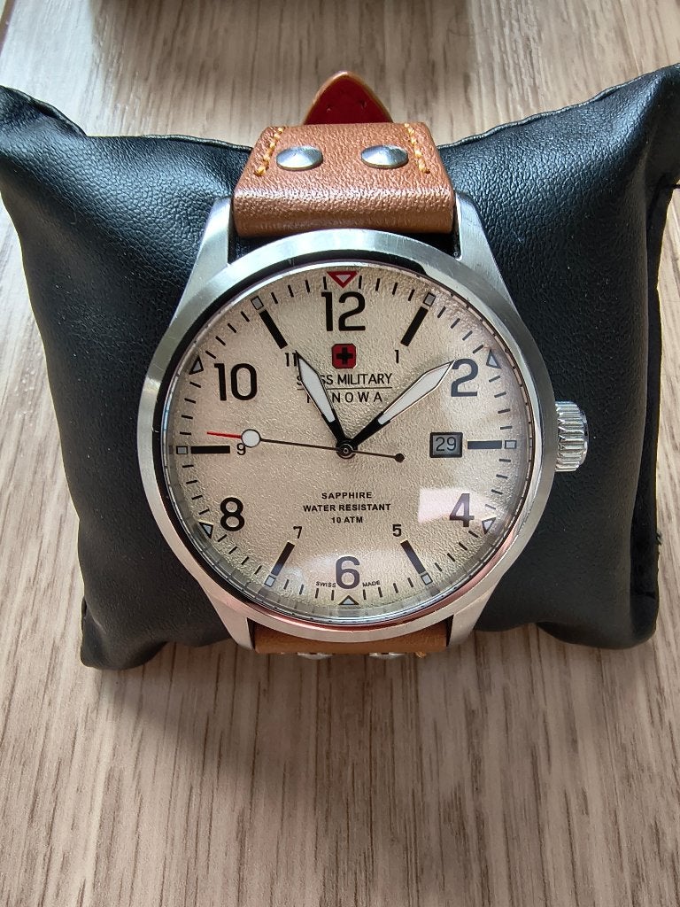 horloge heren Swiss Military Hanowa, Overige merken, Leer, Staal, Polshorloge