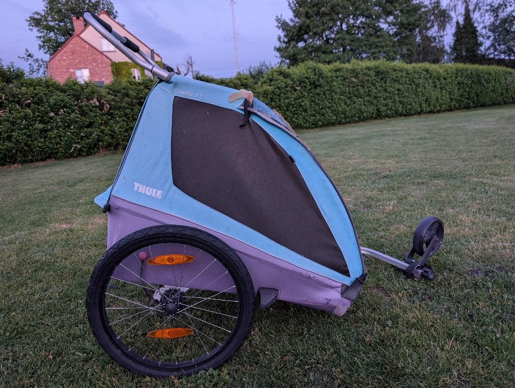 Thule Coaster XT fietskar, Fietsen en Brommers, Fietsaccessoires | Aanhangwagens en Karren, Gebruikt, Kinderkar, 40 tot 60 kg