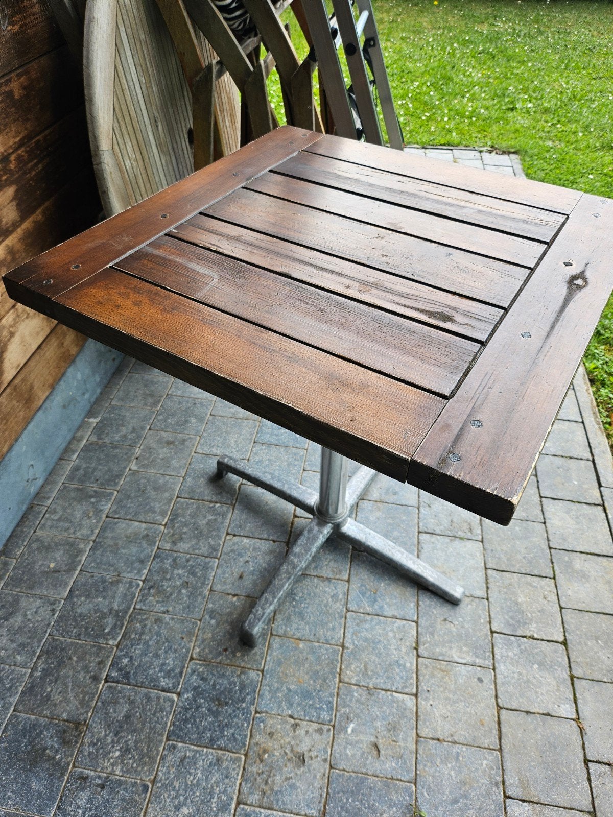Table de bistro en bois, Enlèvement, Utilisé, Carré, Bois