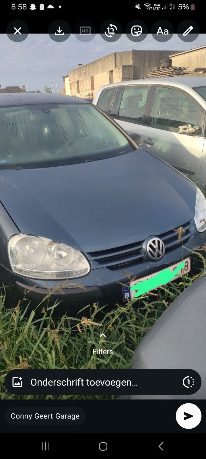 blauwe volkswagen 5 benzine, Auto's, 4 cilinders, Parkeersensor, Handgeschakeld, 1600 cc