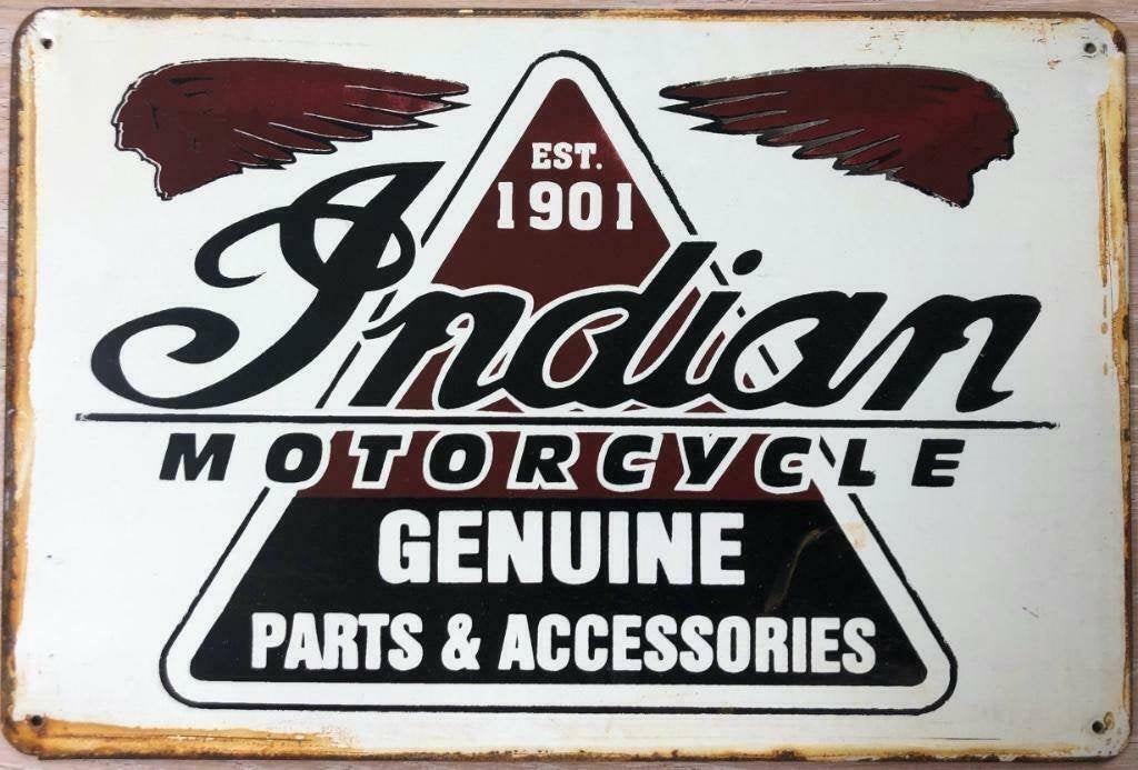 Plaque murale en métal vieilli rouillé Indian Motorcycle, Motos, Enlèvement ou Envoi, Neuf