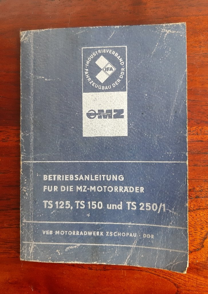 Livret manuel MZ TS125 TS150 TS250/1 allemand, Motos, Enlèvement ou Envoi, Autres marques
