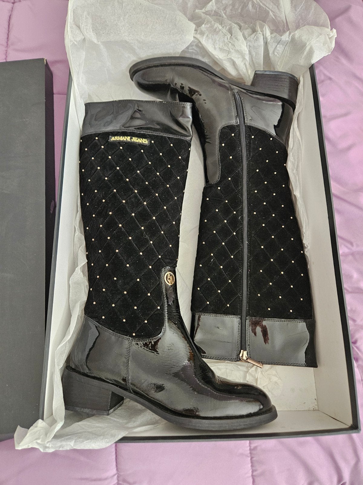 Magnifiques bottes hautes Armani Jeans en parfait état, vend, Ophalen of Verzenden, Zwart, Hoge laarzen