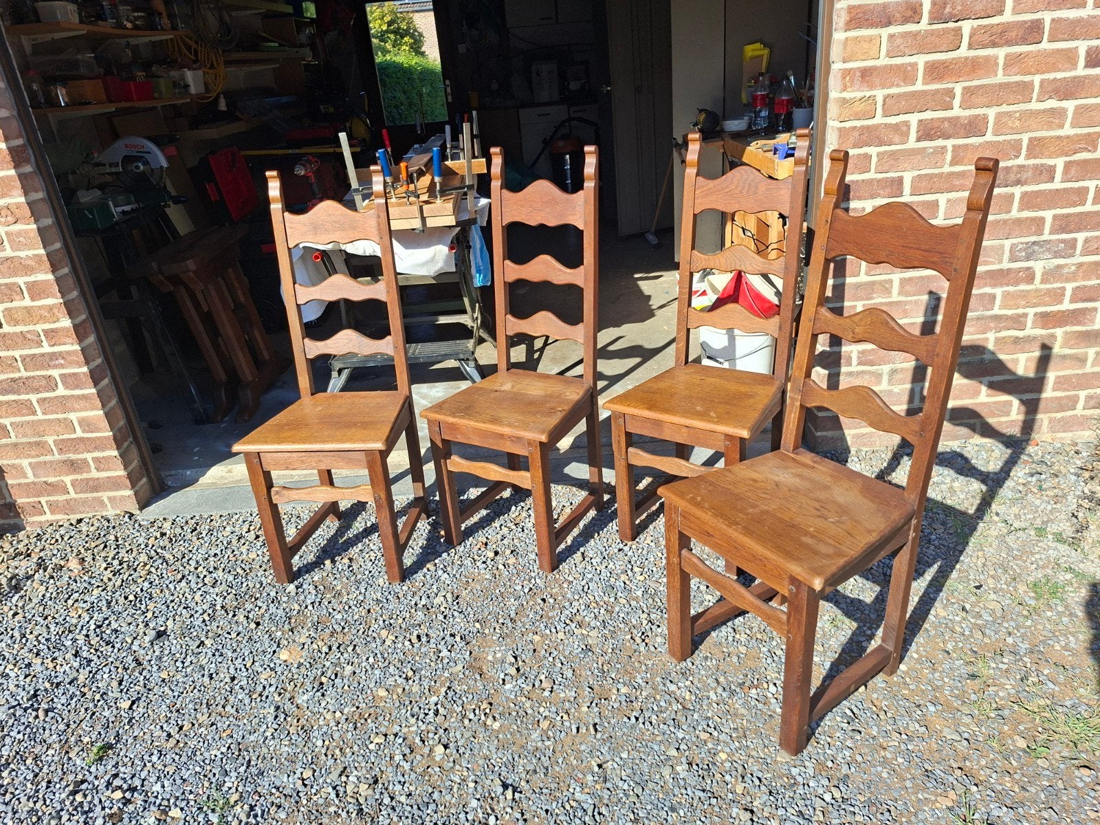 6 chaises  en chêne massif, Maison & Meubles, Chaises, Enlèvement