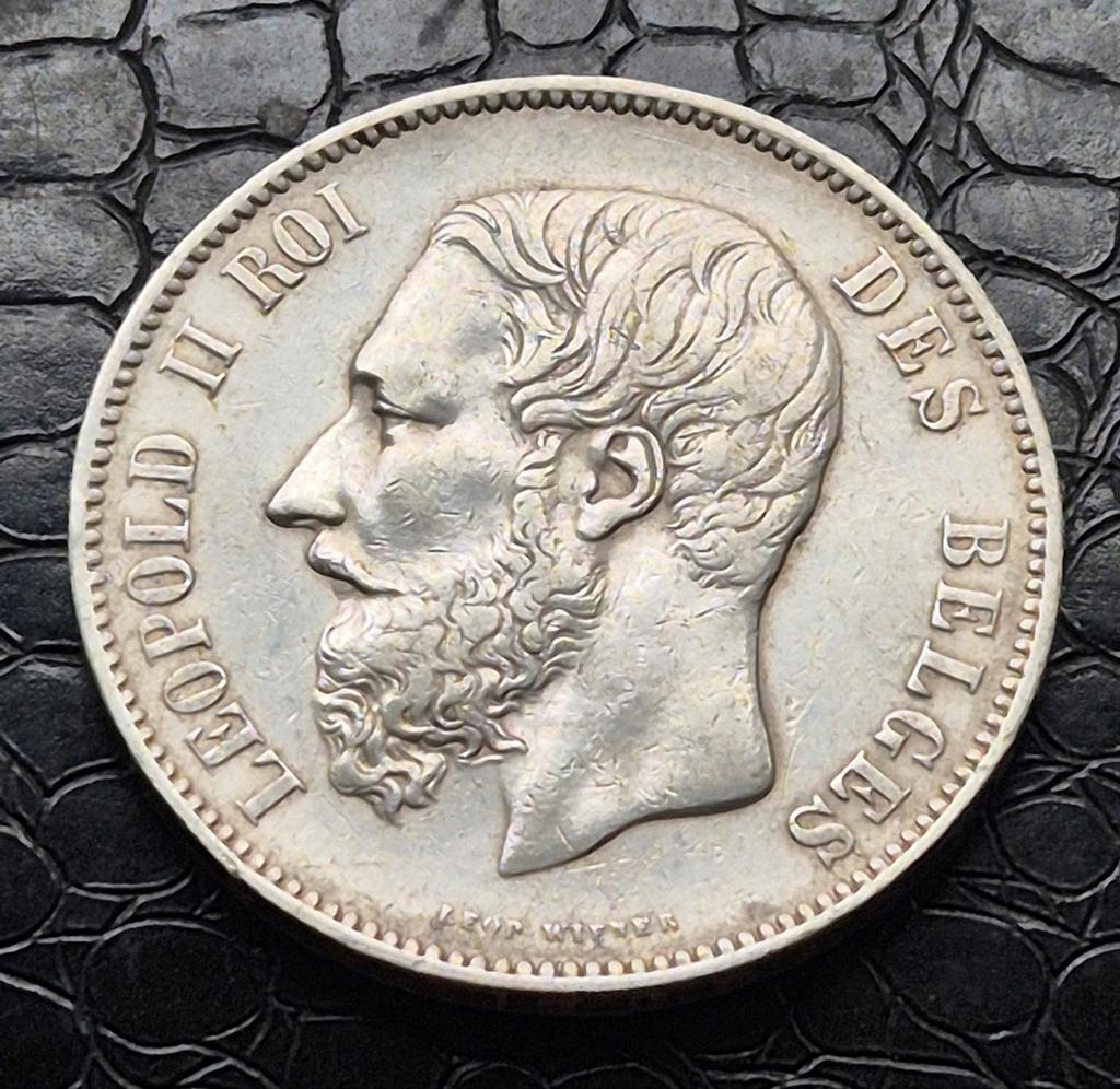 5 Francs  1874   Leopold ll, Enlèvement ou Envoi, Monnaie en vrac, Argent, Argent
