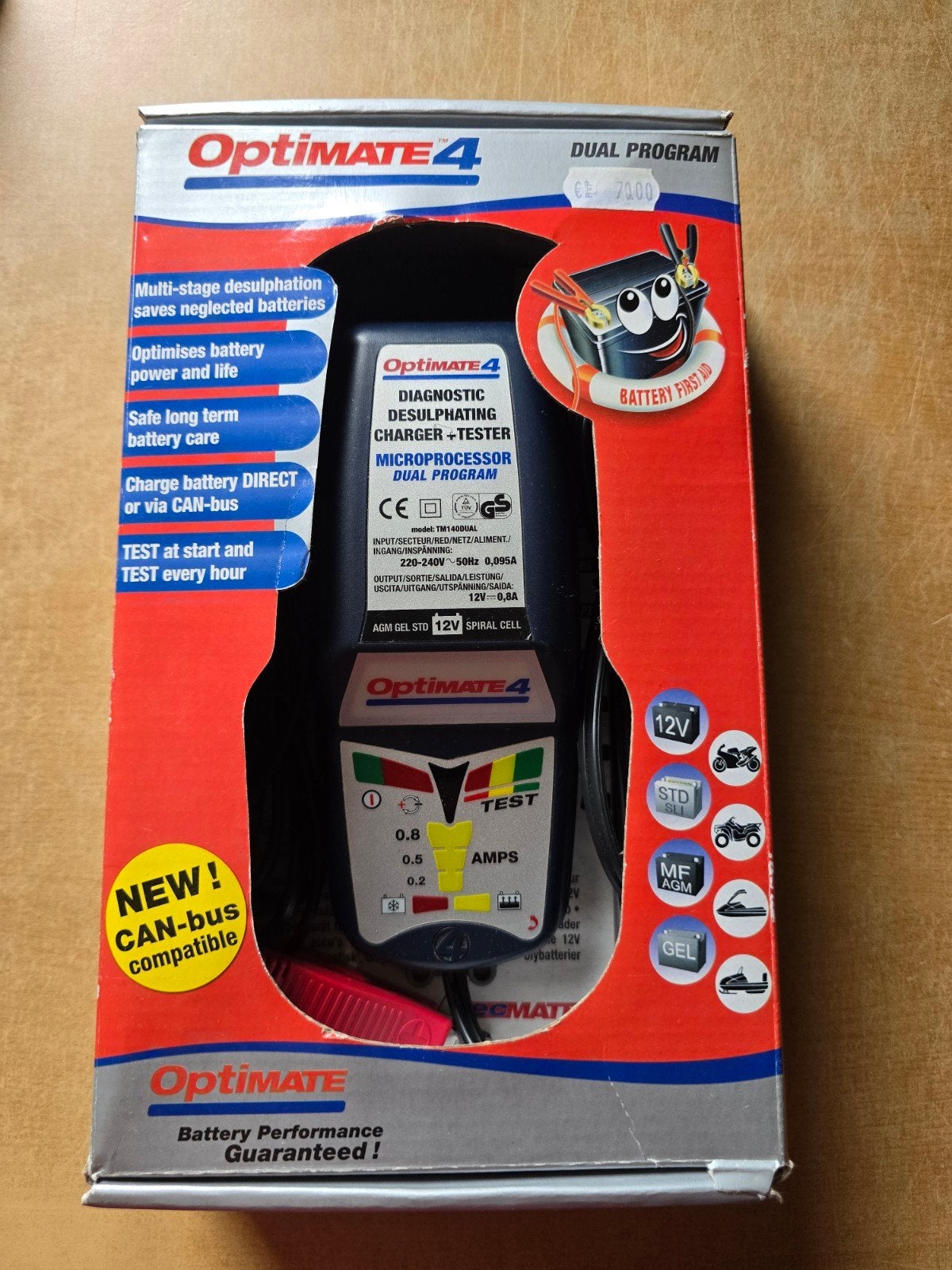 Optimate 4 12v acculader dual program battery saving, Ophalen of Verzenden