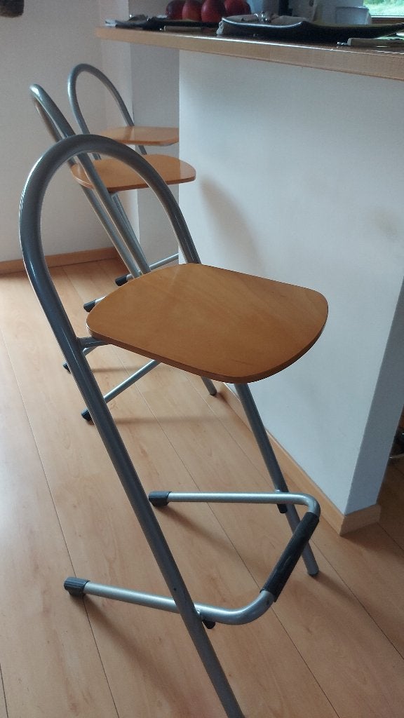 3 chaises de bar, 90 cm ou plus, Enlèvement, Utilisé, Bois