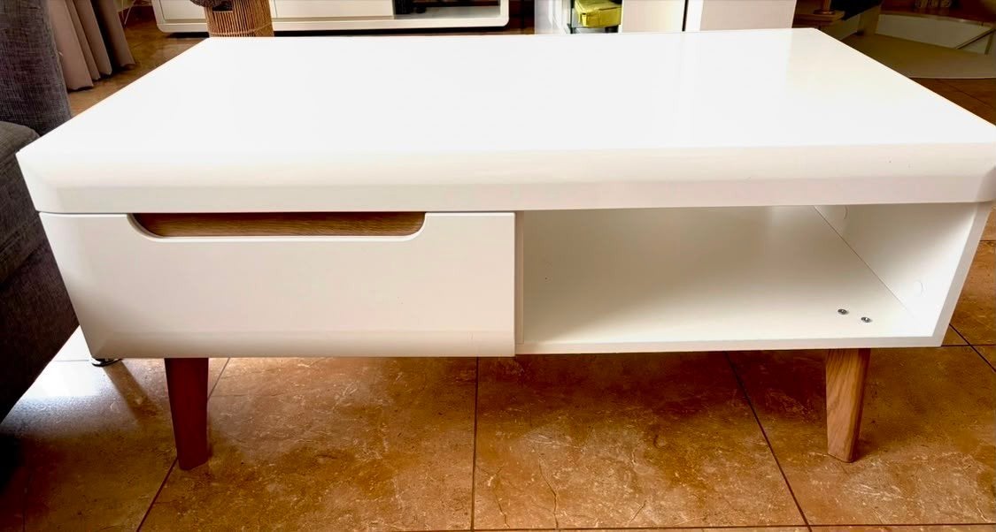 Witte salontafel met lades, Huis en Inrichting, Ophalen