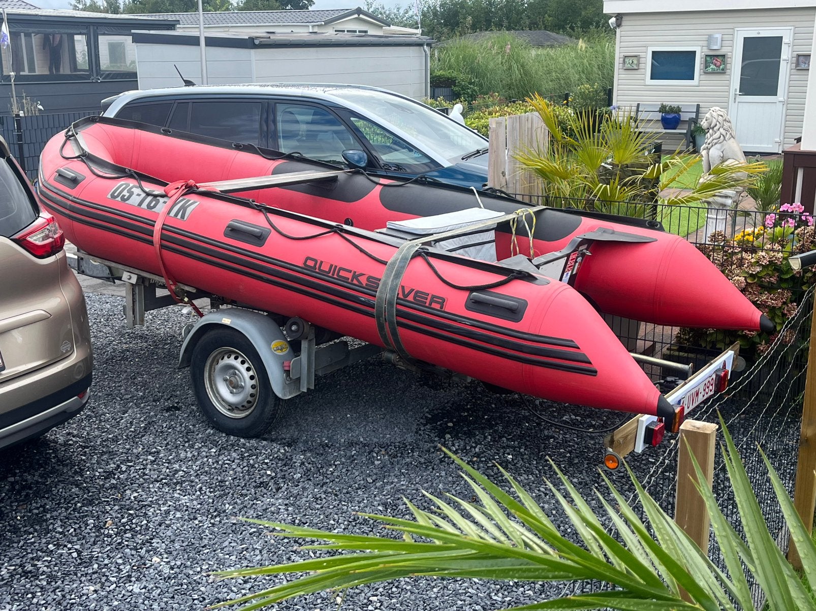 Quicksilver 430 HD met ribatrailer BV 550 special., Enlèvement, Utilisé, Bois, Quicksilver