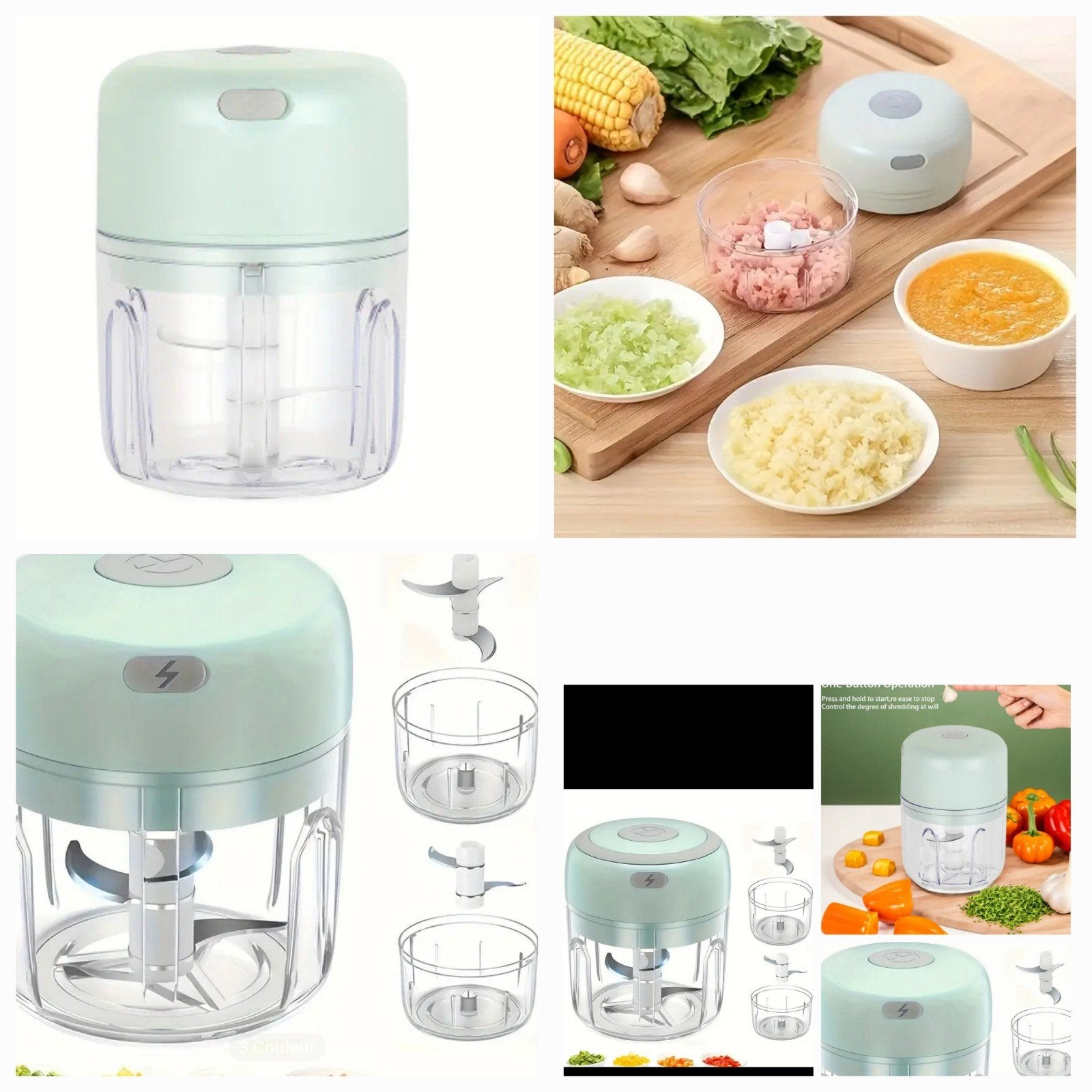Mini hachoir à ail et hachoir à viande rechargeable 250 ml, Enlèvement ou Envoi