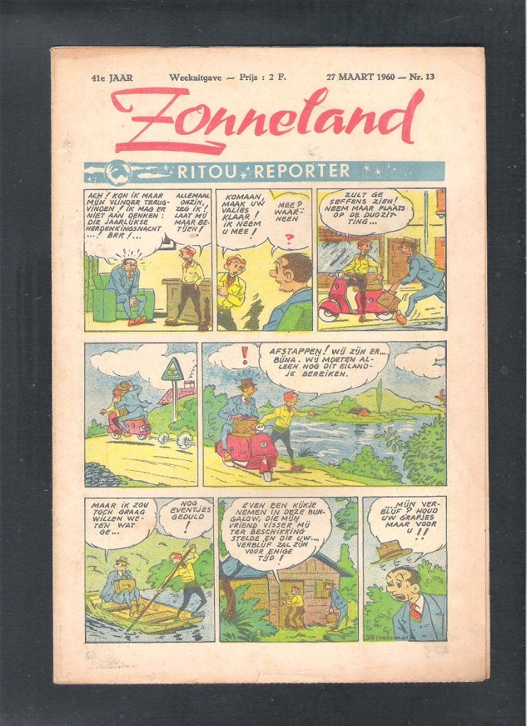 ZONNELAND 27 Maart 1960 Nr. 13  -  RITOU REPORTER, Ophalen of Verzenden, Gelezen