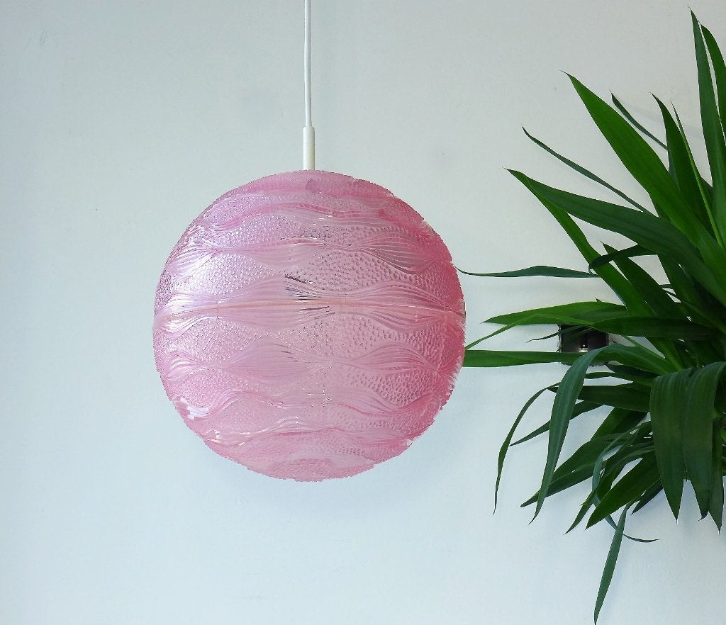Zeldzame Vintage Hanglamp Jaren 60 70 Retro Bolvormige Lamp, Ophalen of Verzenden