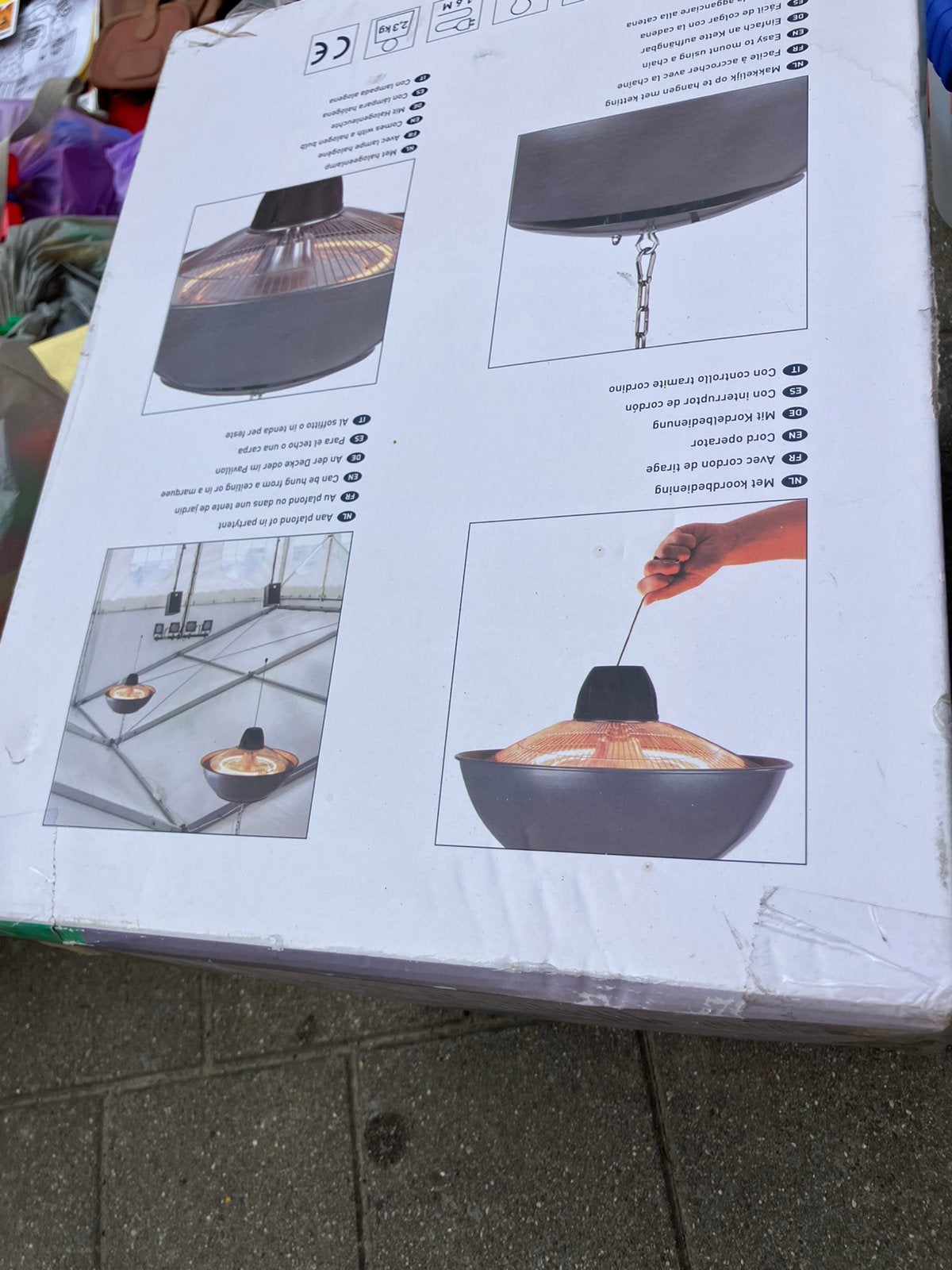 Terras verwarming, Tuin en Terras, Terrasverwarmers, Plafond, Draaibaar, Zo goed als nieuw, Ophalen