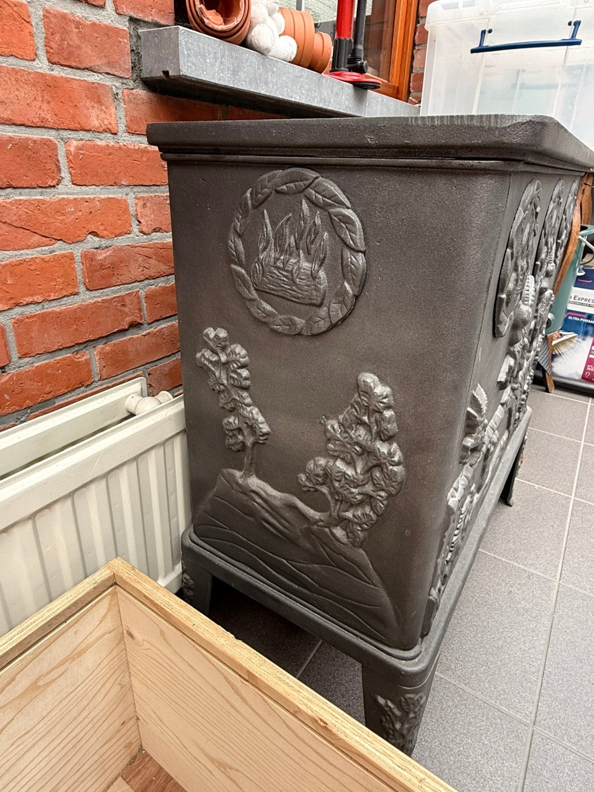 Authentiek hout stoof, Ophalen, Gebruikt, Houtkachel, Vrijstaand