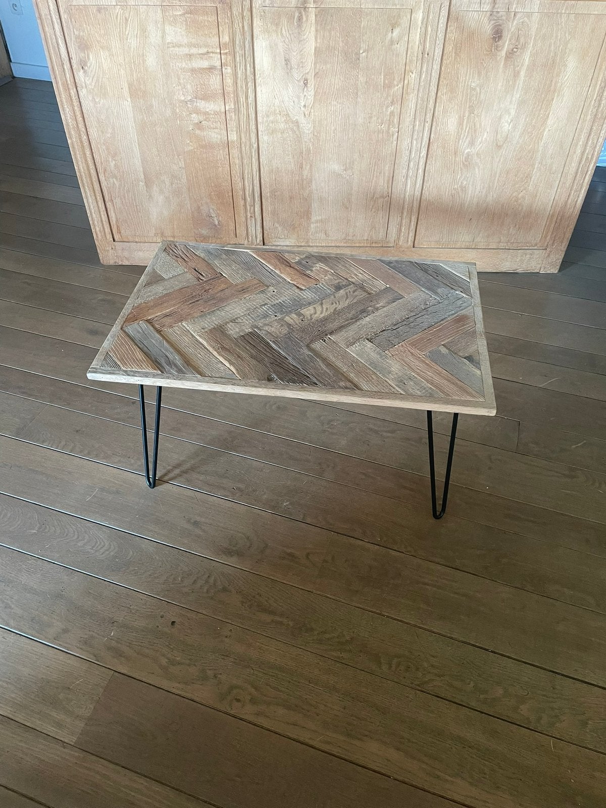 Nieuwe handgemaakte salontafel - EIK, Neuf, Enlèvement ou Envoi, Chêne, 50 à 100 cm