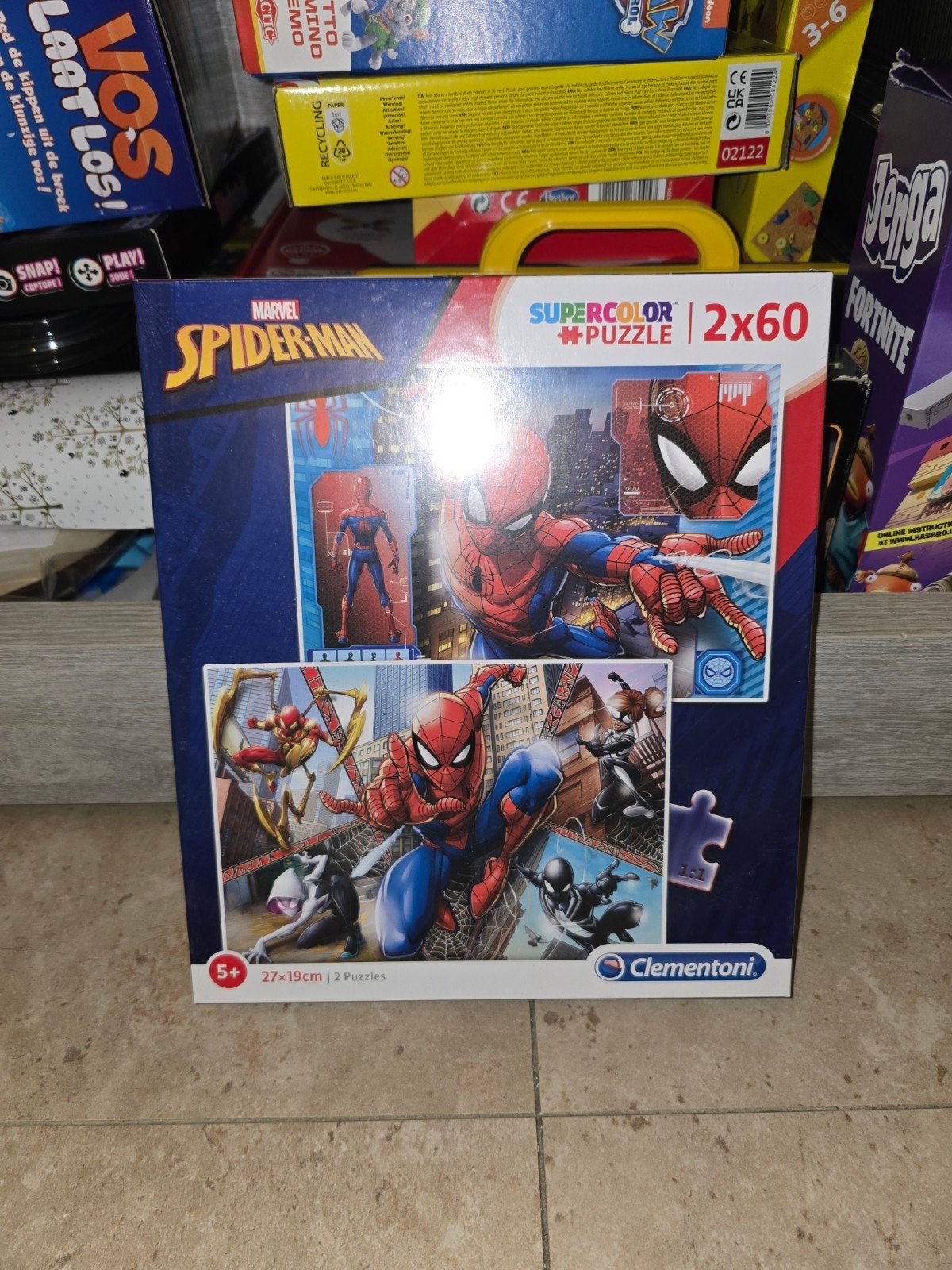 Spider-Man puzzel 2x60 stukjes – Clementoni – NIEUW – €8, Enlèvement, Neuf