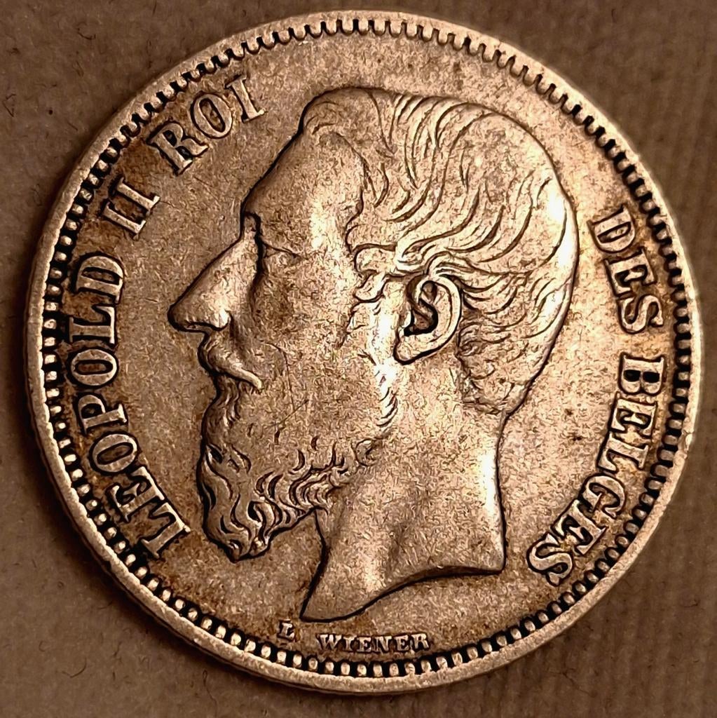 Prachtige 2 Fr. 1867 Leopold II België, Postzegels en Munten, Verzenden