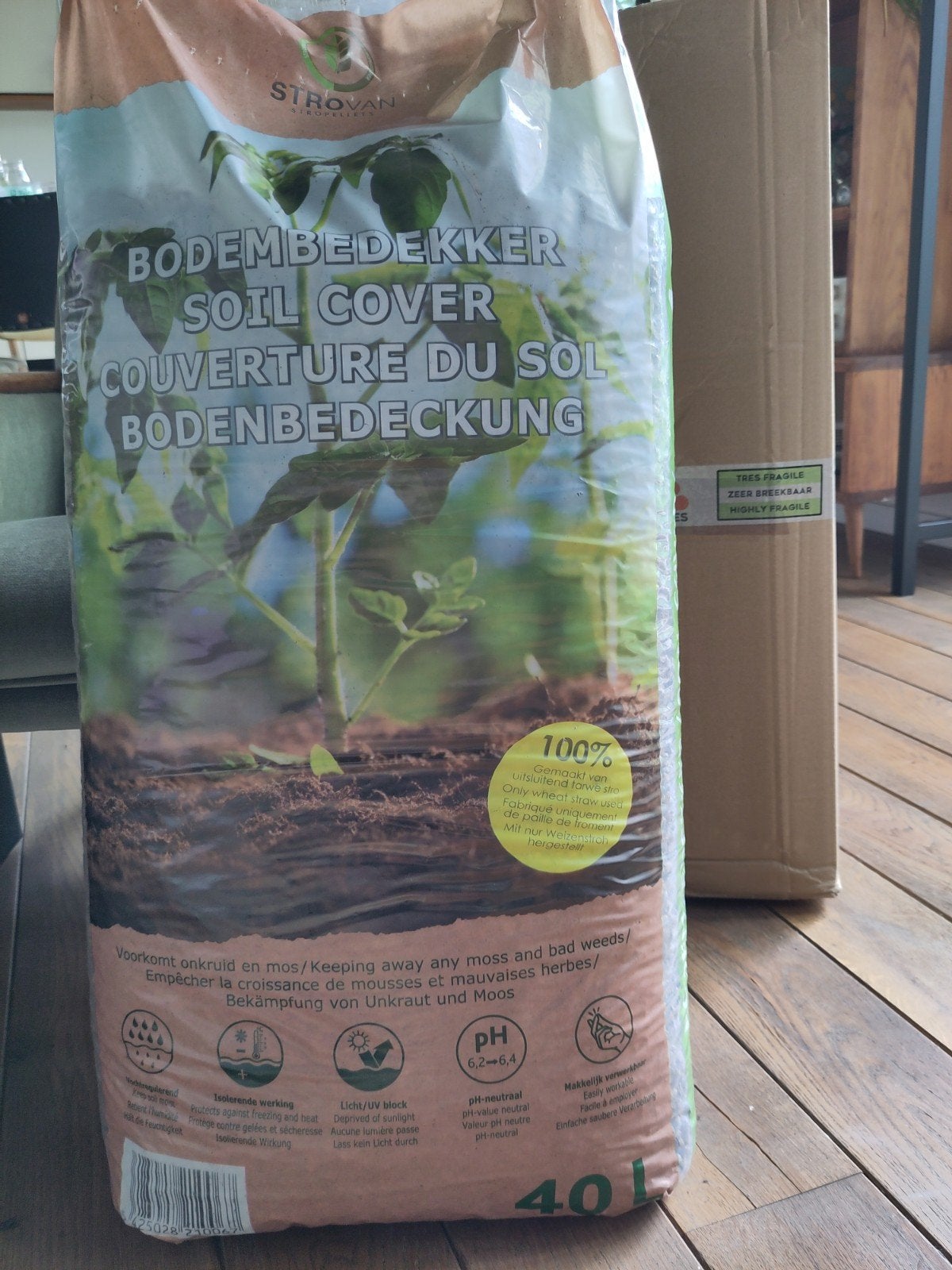 Bodembedekker Strovan stropellets, Ophalen