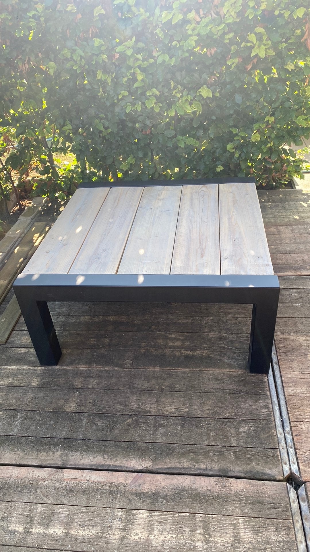 Tafel in hardhout, Tuin en Terras, Ophalen, Zo goed als nieuw