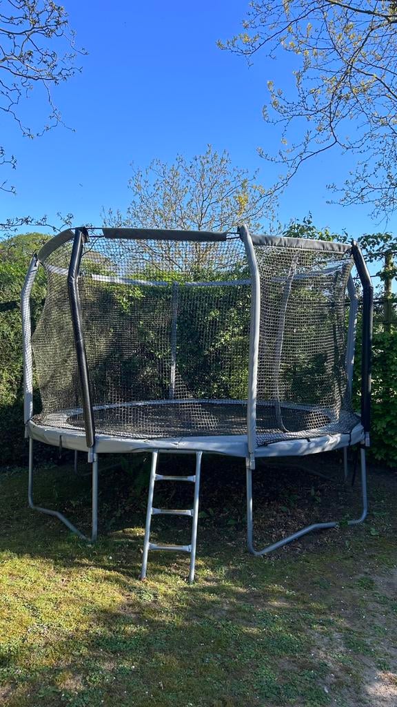 Trampoline kadee pro comfort pack 360 zilver-zwart, Ophalen, Gebruikt