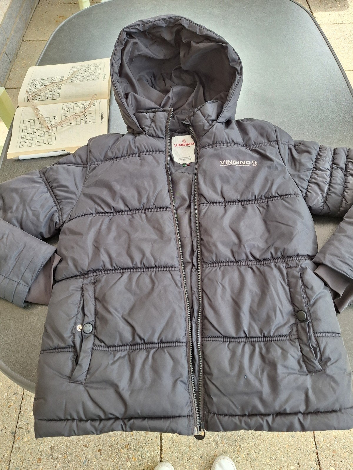 mooie zwarte winterjas 164, Kinderen en Baby's, Kinderkleding | Maat 164, Ophalen