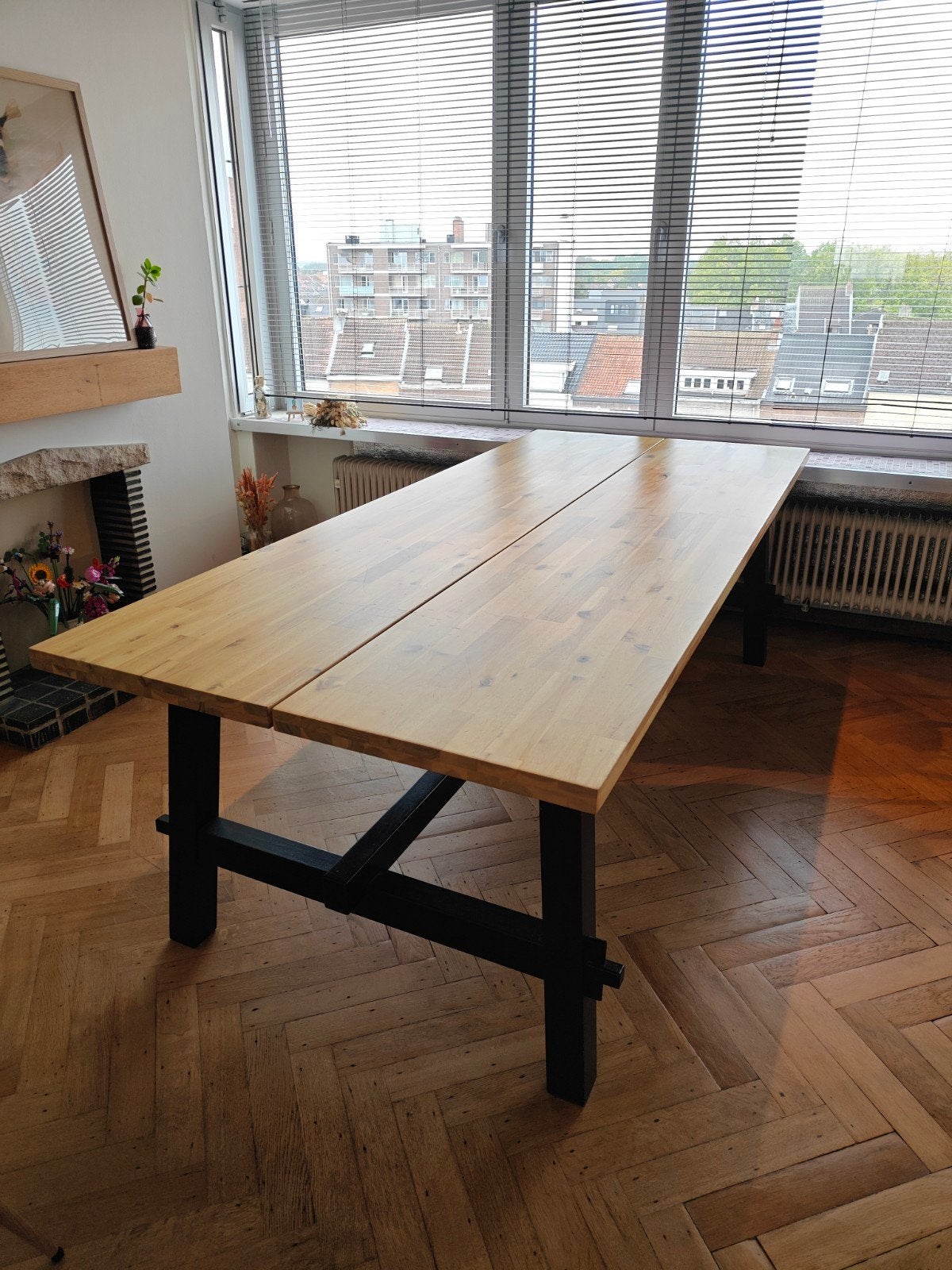 Eettafel hout, Huis en Inrichting, Ophalen, Gebruikt, 100 tot 150 cm, Eikenhout