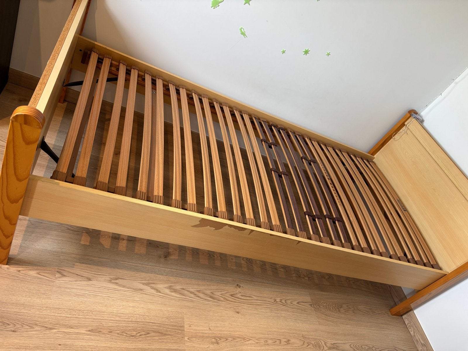 Eenpersoonsbed en lattenbodem, Ophalen, Gebruikt, 90 cm, Eenpersoons