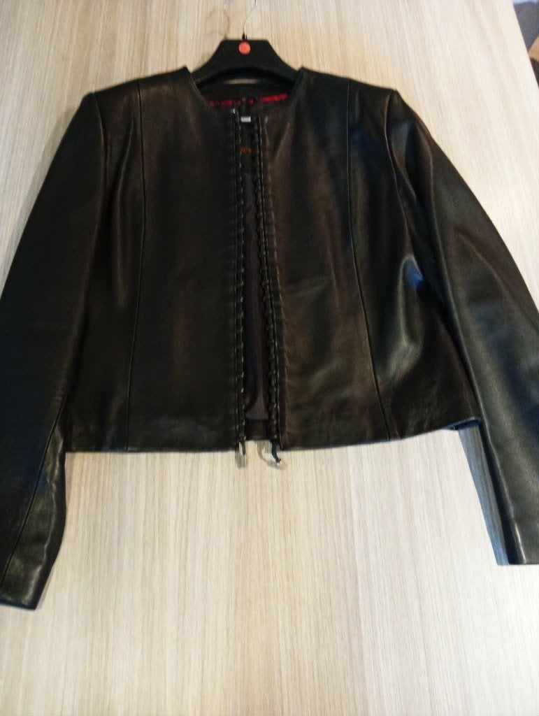 veste en veritable cuir de mouton pleine fleur, Vêtements | Femmes, Vestes & Costumes, Comme neuf, Manteau, Taille 42/44 (L), Noir