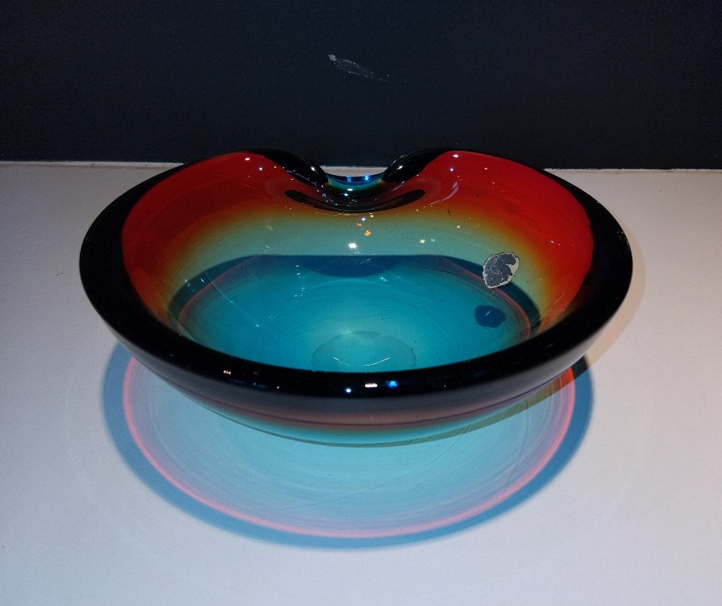 Cendrier geode Murano Sommerso tricolore vintage 1960, Enlèvement