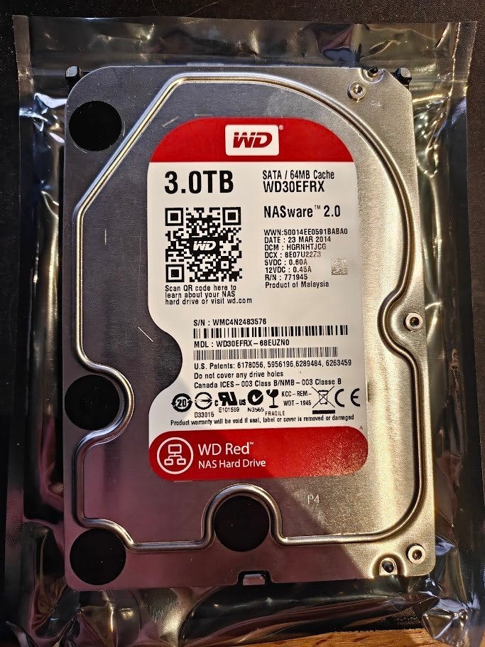 WD Red 3TB NAS HDD CMR WD30EFRX – SMART OK, Computers en Software, Intern, Gebruikt, HDD, Ophalen of Verzenden