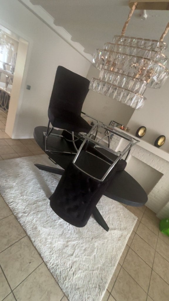 Eetafel met stoelen, Quatre personnes, 200 cm ou plus, Comme neuf, Enlèvement