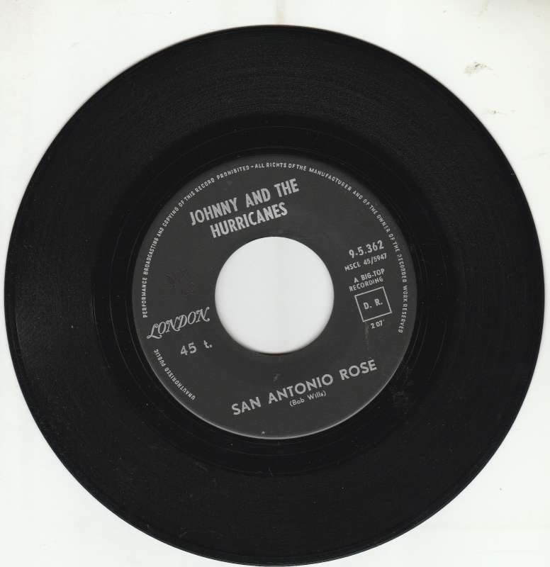 single Johnny & Hurricanes- San Antonio Rose, Enlèvement ou Envoi, 7 inch, Comme neuf, Rock et Metal