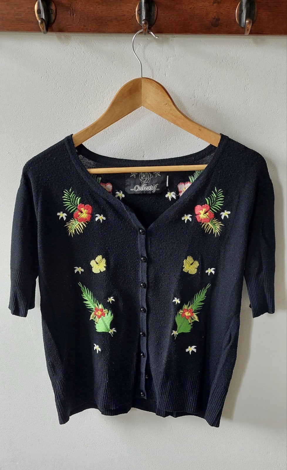 Gilet Collectif XL noir avec broderie florale, Vêtements | Femmes, Enlèvement ou Envoi, Rouge