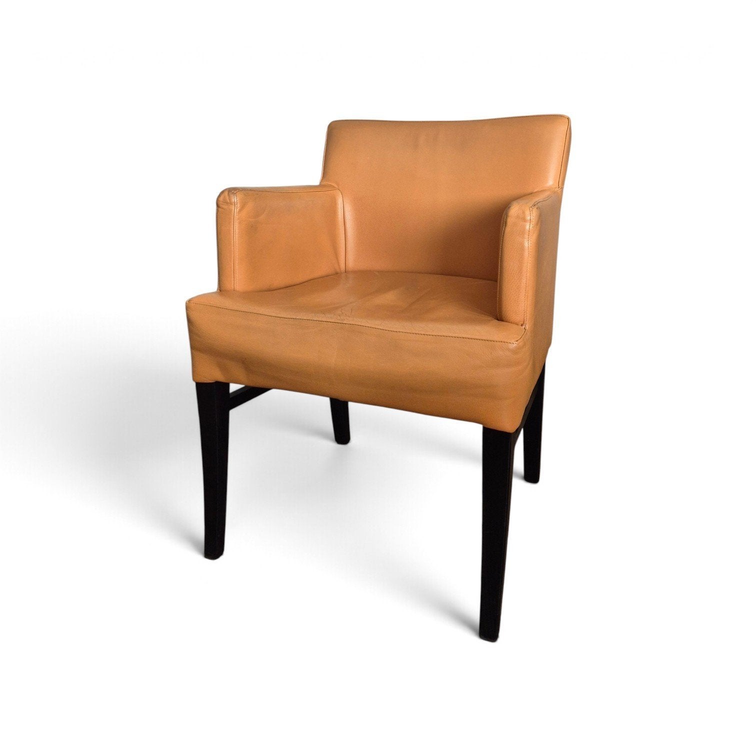 6 cognac lederen stoelen/zeteltjes, Enlèvement, Cinq, Six Chaises ou plus, Utilisé, Cuir