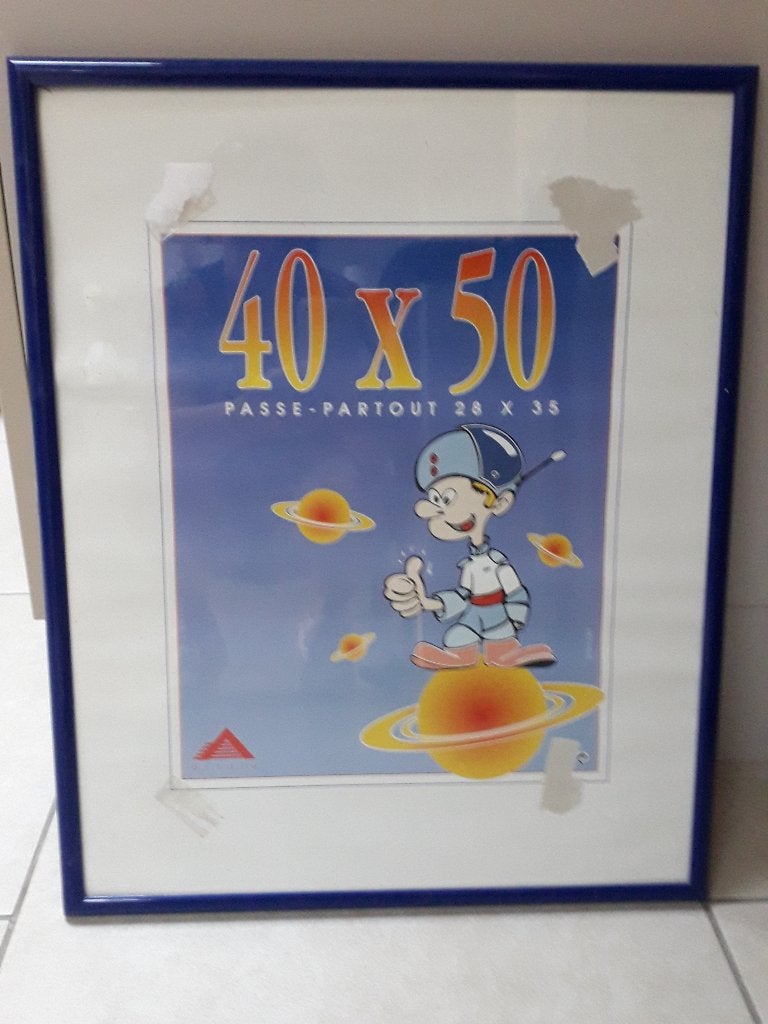 CADRE PHOTO, Plastique, Bleu, Avec verre, Comme neuf
