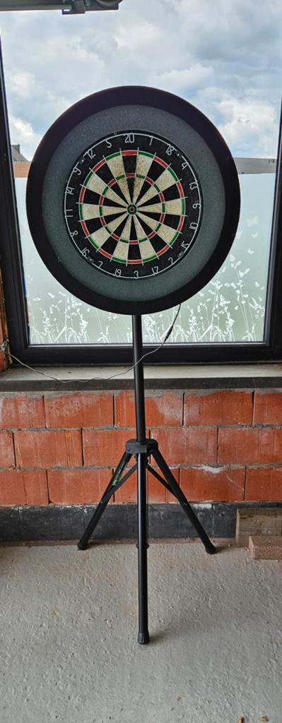 Dartsbord + surround verlichting + staander, Sport en Fitness, Darts, Ophalen, Gebruikt