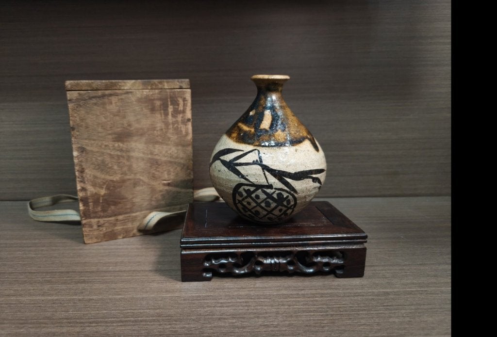 Vase japonais unique fait main au feu de bois, Enlèvement ou Envoi