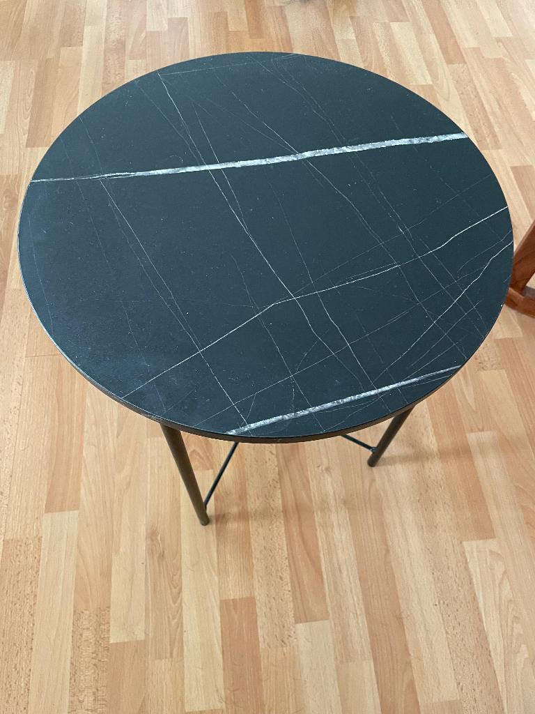 Salon tafel zwart / table basse noire, Enlèvement, Comme neuf, Rond, Moins de 50 cm