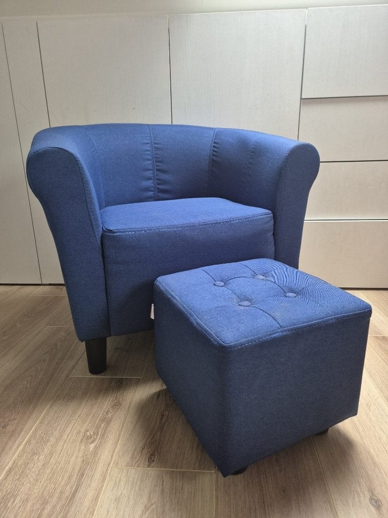 Blauwe zetel van Vida XL, Huis en Inrichting, Ophalen, Modern / klassiek met een landelijke toets, Gebruikt, Minder dan 75 cm