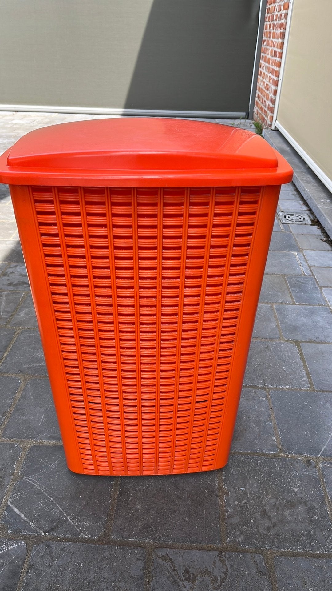 Vintage wasmand, Huis en Inrichting, Ophalen, Gebruikt, Oranje, Wasmand